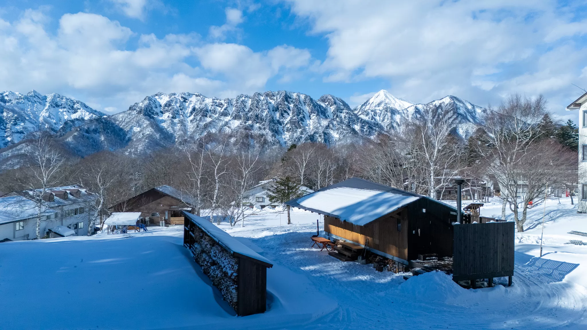 Bask in the open air with a view of the beautiful mountain range.