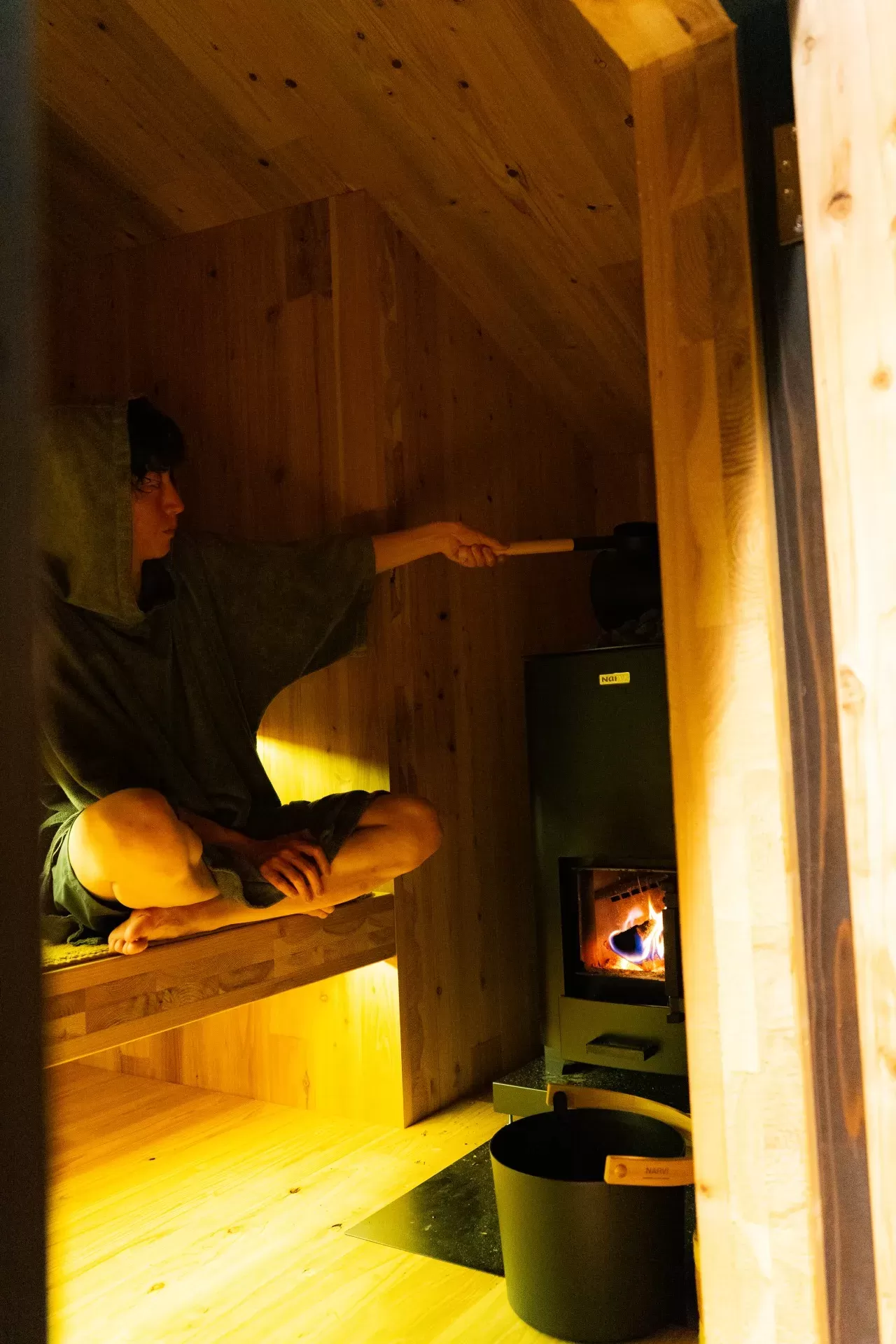 完全プライベートのサウナは、好きなときに、好きな温度で、何度でも。